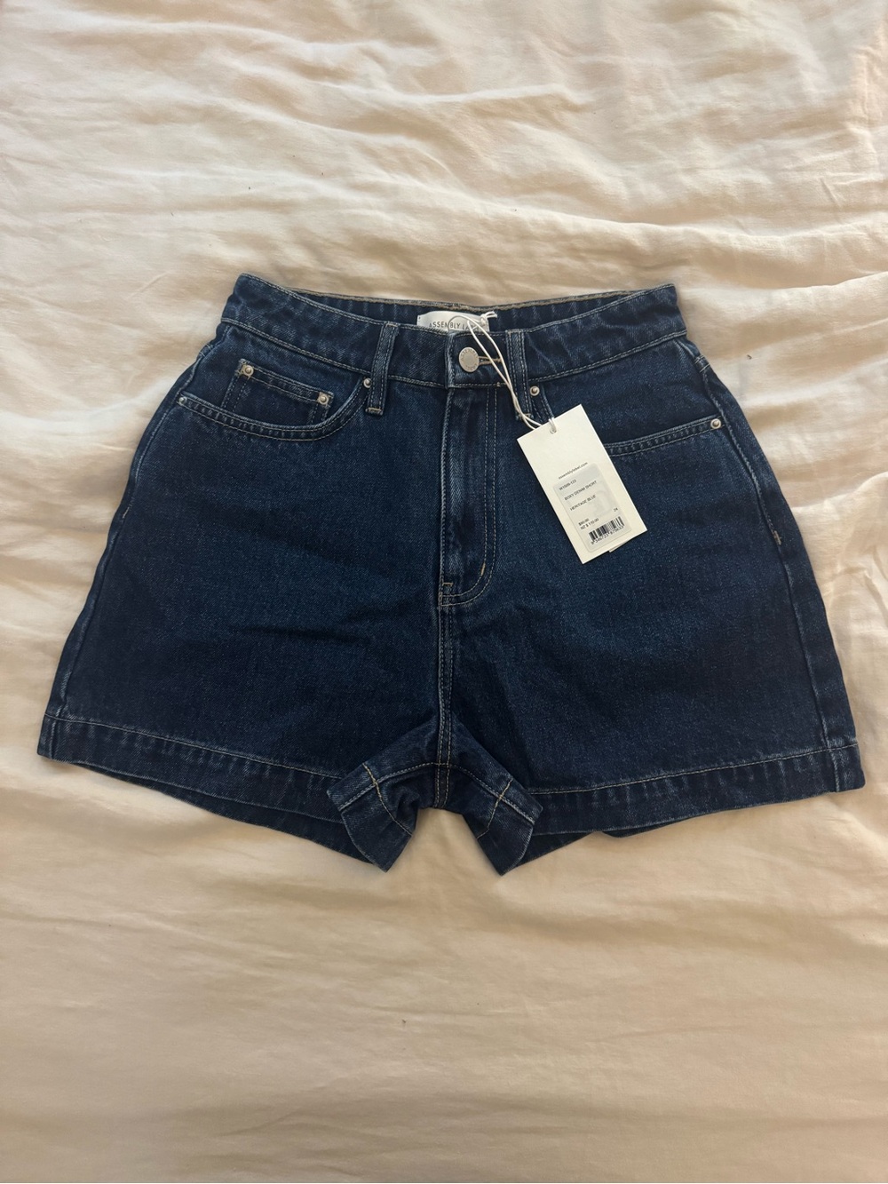 Assembly Label Dark Blue High-Waist Denim Shorts